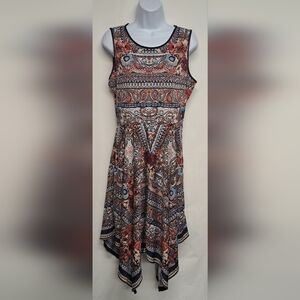 Beige By Eci M Sleeveless Slinky Stretch Knit A Line Dress Asymmetrical